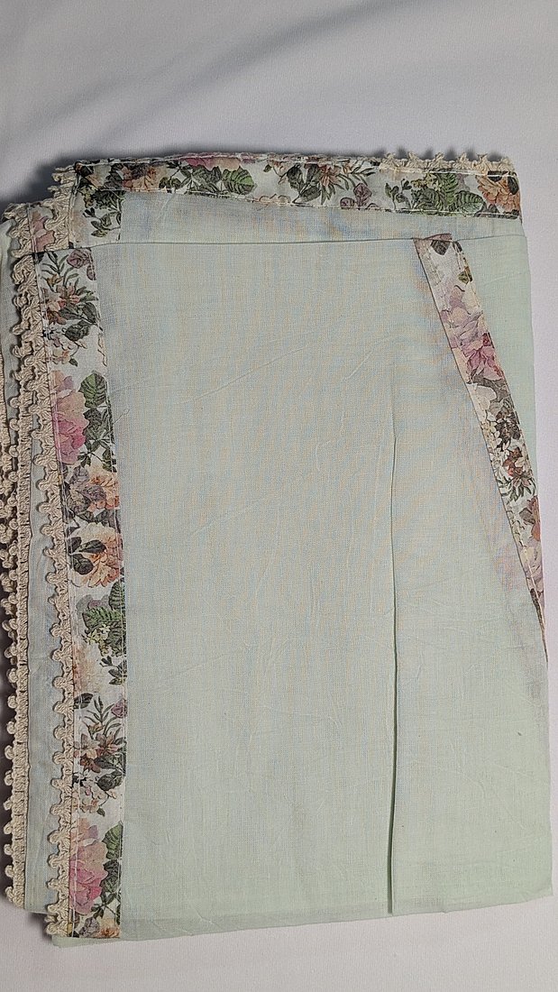 Floral Cotton Kurta, Mint Dupatta, Boutique Unstitched Suit – photo 4