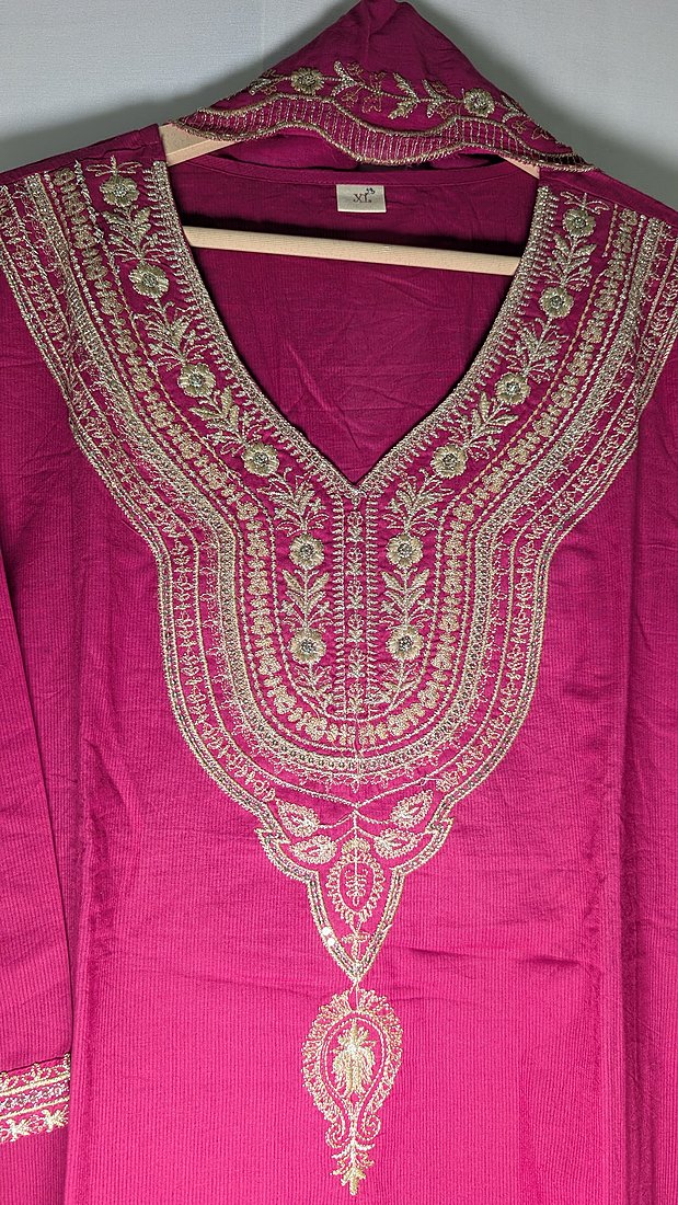 Magenta Cotton Stitched Office Wear Suits – photo 3