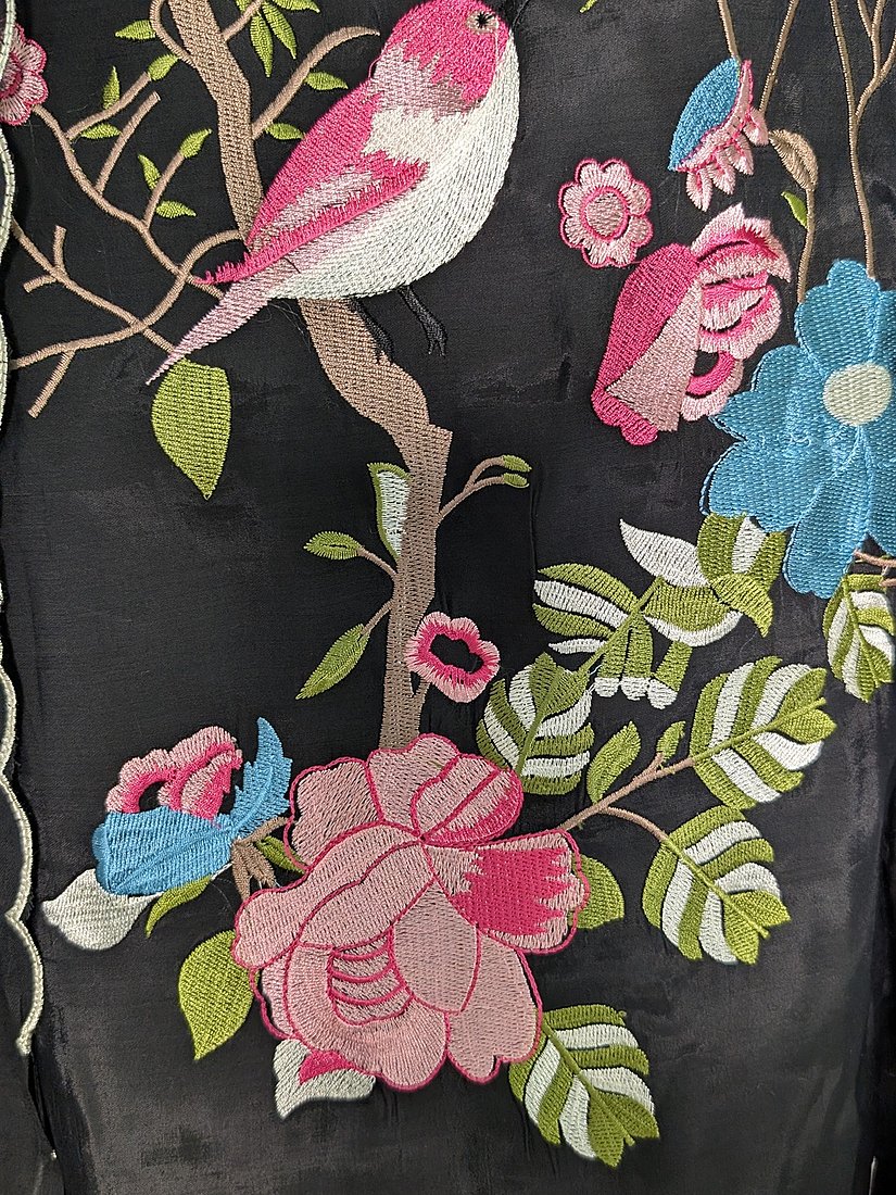 Muslin Coton Bird Embroidered Unstitched Suit – photo 3