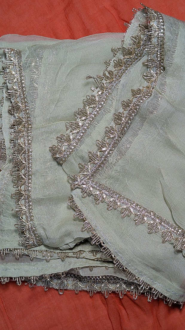 Muslin Coton Patch Work Lace Unstitched Suit – photo 4