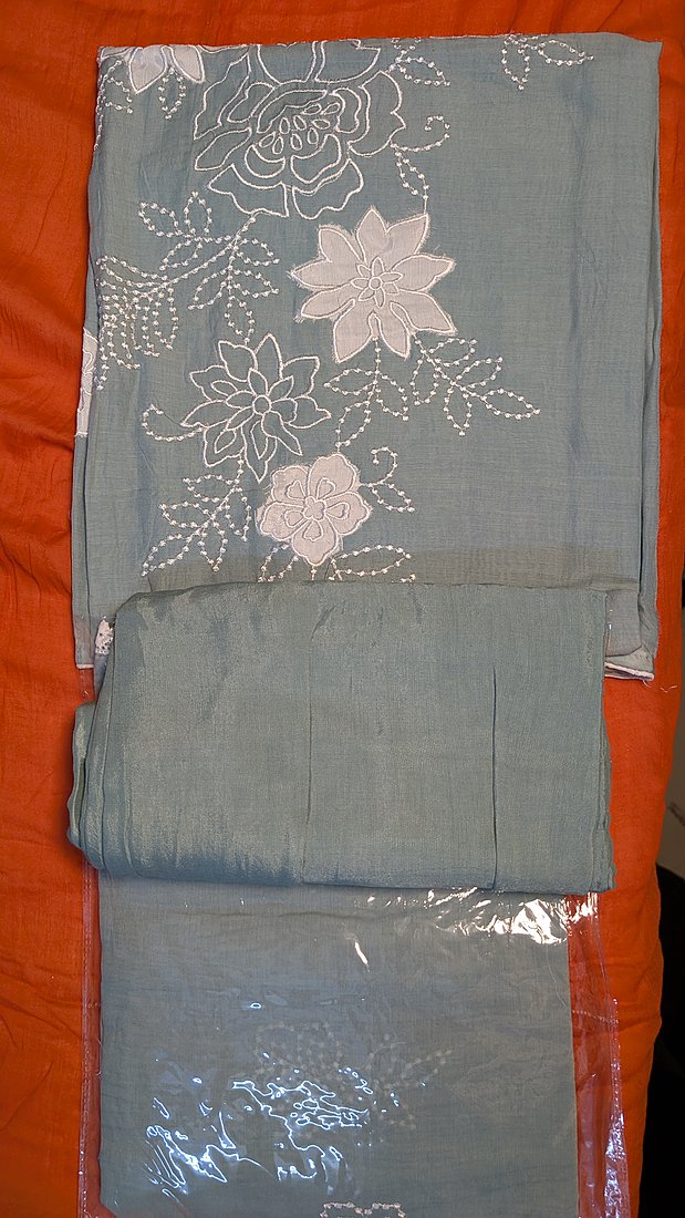 Pure Mall Cotton Applique Work Unstitched Suit – photo 2