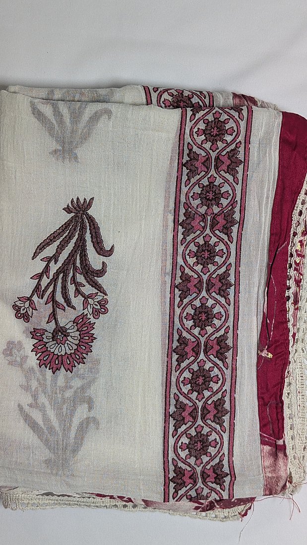 Jam Cotton Rani Pink with Chikankari Bottom Unstitched Suit – photo 4