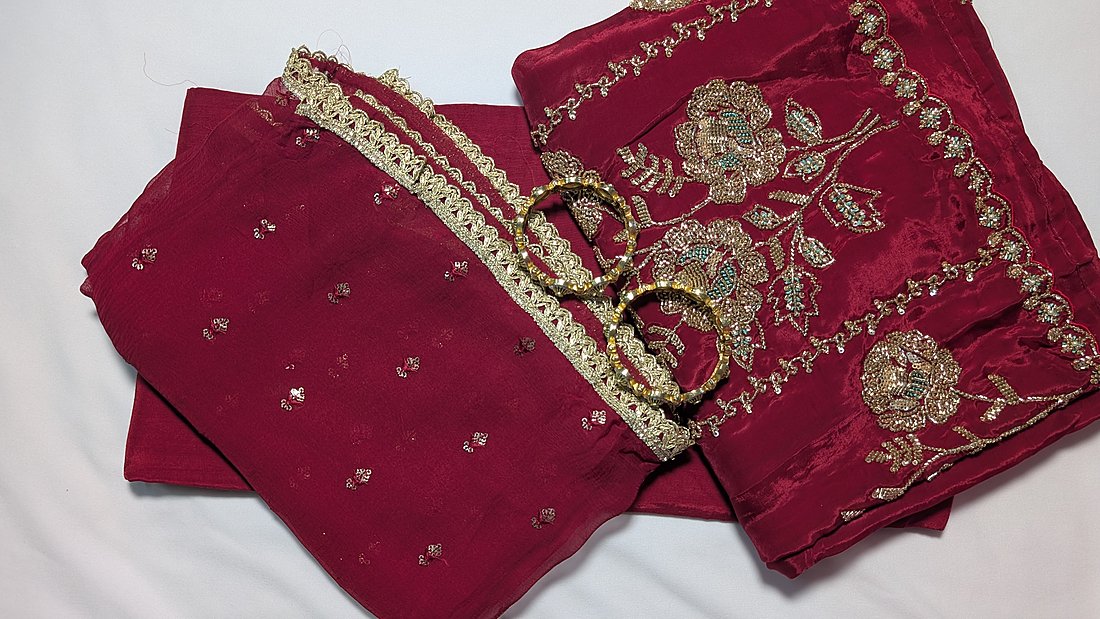 Organza Silk Women Suits Unstitched – photo 6