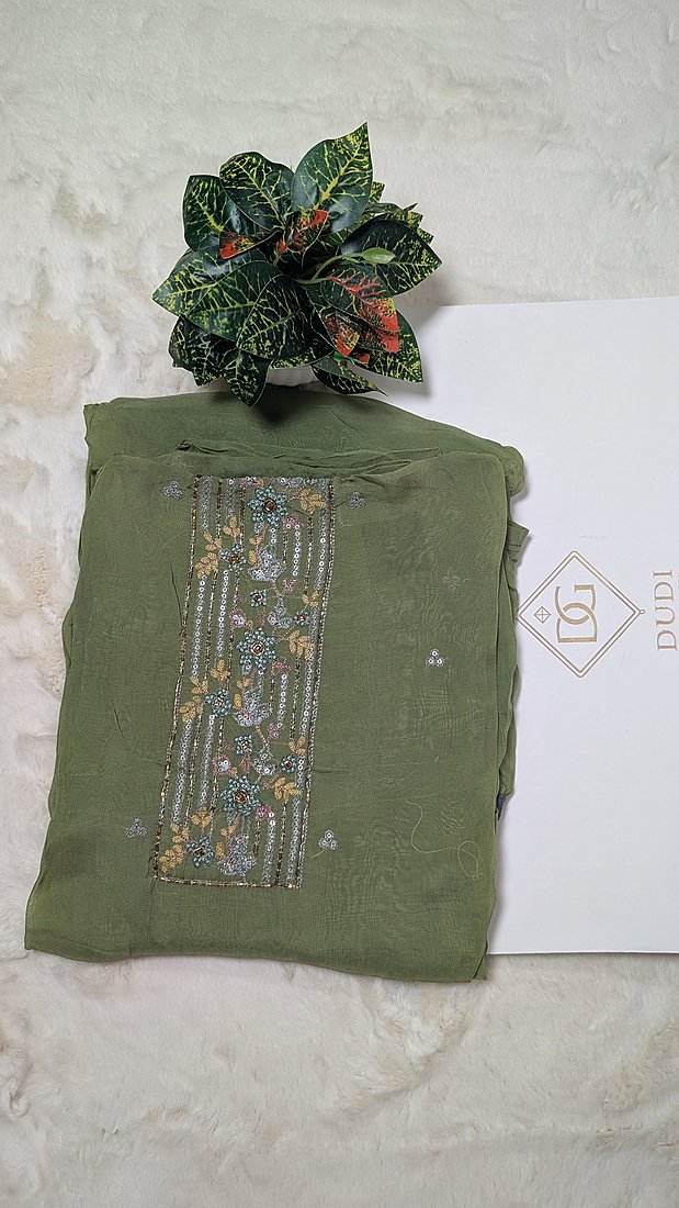 Organza Work Shirt and Dupatta, Santoon Botton Unstitched Suit – photo 2