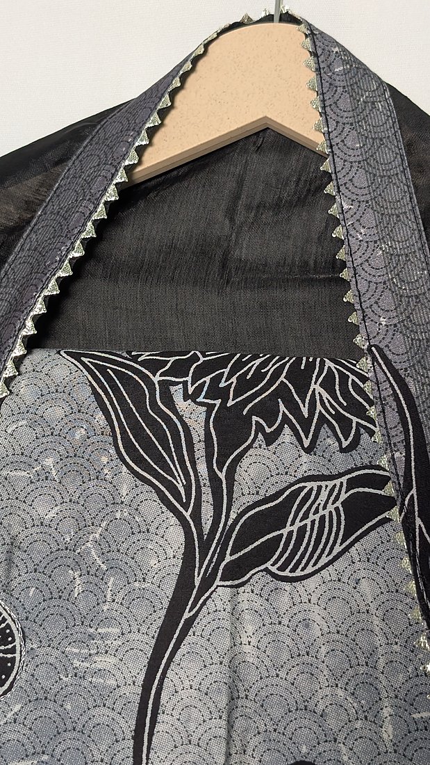 Black Berry Modal Silk Elephant Print Unstitched Suit – photo 6