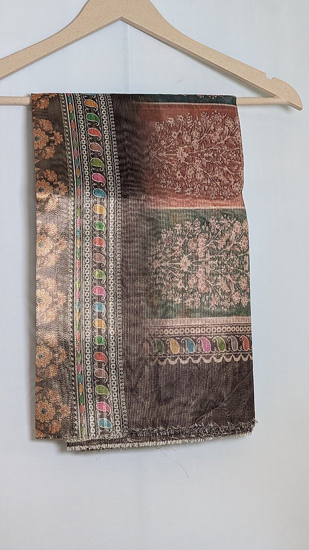 Dusty Pink Gold Silk Top Dupatta Unstitched Set – photo 3